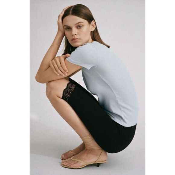 ELASTICATED BERMUDA CYCLING SHORTS WITH LACE zara 0264/121/800 small - Picture 1 of 5